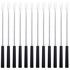 Kichvoe Fondue Forks - Stainless Steel Fondue Forks - 12 Pcs Fuirt Dessert Forks With Handle For Chocolate Fountain Cheese