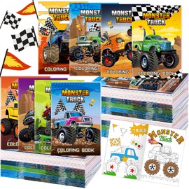Estune 40 Pieces Monster Truck Coloring Book Bulk Birthday Party Favors for Kids Monster Truck Birthday Party Supplies Favor Bag Mini Small Color Booklets Goodie Bag Stuffers Gifts (Monster Truck)