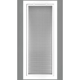 HVAC Premium 30'' x 12'' Cube Core Eggcrate Return Air Filter Grille for 1'' Filter - Aluminum - White [Outer Dimensions: 32.5'' x 14.5]