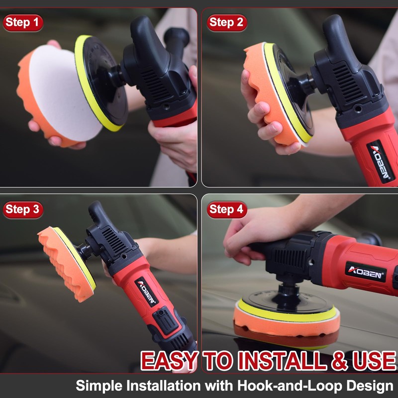 AOBEN 6/7 inch Buffer Polisher,Rotary Car Buffer,1600W Car Polisher Waxer