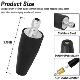 Sevensool 3100 PSI Brass Turbo Nozzle, Replacement for Greenworks 5201802, Compatible with All Greenworks Pressure Washers, 1/4-Inch Quick Connect