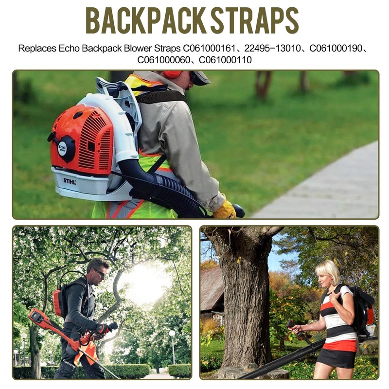 VQQLII C061000111 Backpack Blower Straps/Harness-2 Pack black，Replace C061000110 Leaf Blower