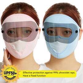 Betued 4 Pcs Womens Sunscreen Face Veil, Multifunctional Ice Silk UV Protection Face Veil, Tinted Moisturizers Full Face Shield for Hiking Tinted Moisturizers