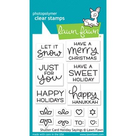 Lawn Fawn Clear Stamps 3"X4"-Shutter Card Holiday Sayings