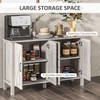 HOMCOM Buffet Cabinet, 47" Sideboard with 4 Barn Doors and