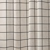 Farmhouse Plaid Shower Curtain Beige Linen Shower Curtains for Bathroom
