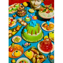 Piecework Puzzles Triumph of Gluttony 1000 Piece Puzzle for Adults, Challenging Jigsaw Puzzle with Dessert Pastry Imagery, Soft-Touch Puzzle Gift -19.25 x 26.6 inches