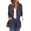 GRECERELLE Women's Lightweight Cardigan, Long, with Pockets and Buttons, Elegant,