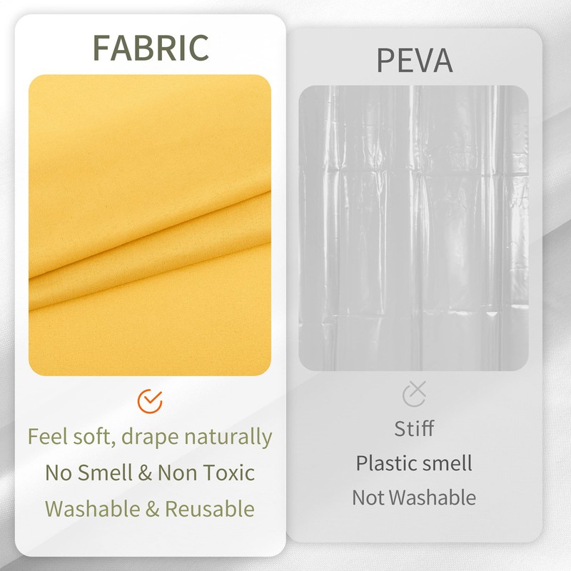 ALYVIA SPRING Yellow Shower Curtain or Liner with 3 Magnets