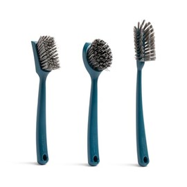 Full Circle Clean Ocean Dish Brush Set - Heavy-Duty, Bottle & Dish Brushes. Made from 100% Recycled Fishing Nets. Dishwasher Safe