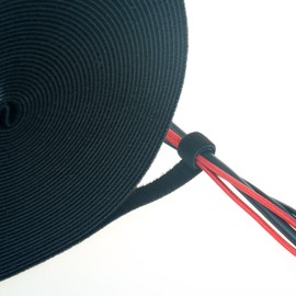 TUKA Cable Tie 15M x 20mm Reusable Cuttable, Cords Tidy Wrap Tape, Easy Fastening Wire Organizer Cable Tidy, self-gripping Cable Management Wrap Tape Hook & Loop Straps, TKB5010 Black