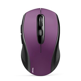 TECKNET Bluetooth Wireless Mouse, 2-in 1 Bluetooth 5.0 & 3.0 Mouse 2.4G Wireless Portable Optical Mouse with USB Nano Receiver, Ergonomic Mouse for Laptop, MacBook, PC, Windows, Android(Purple)