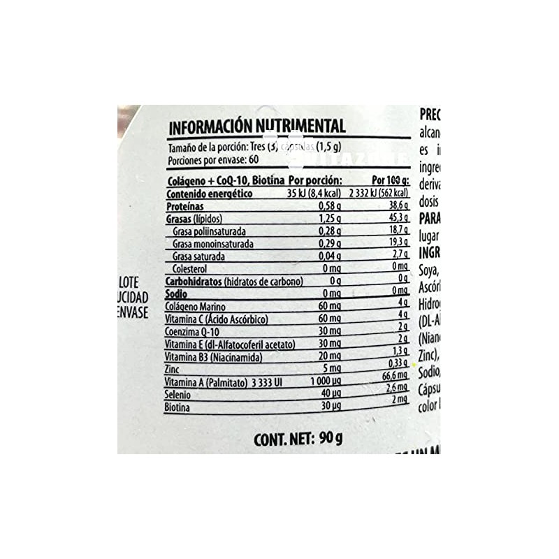 Solanum Colágeno + Biotina + CoQ-10 Matraz - 180 Cápsulas