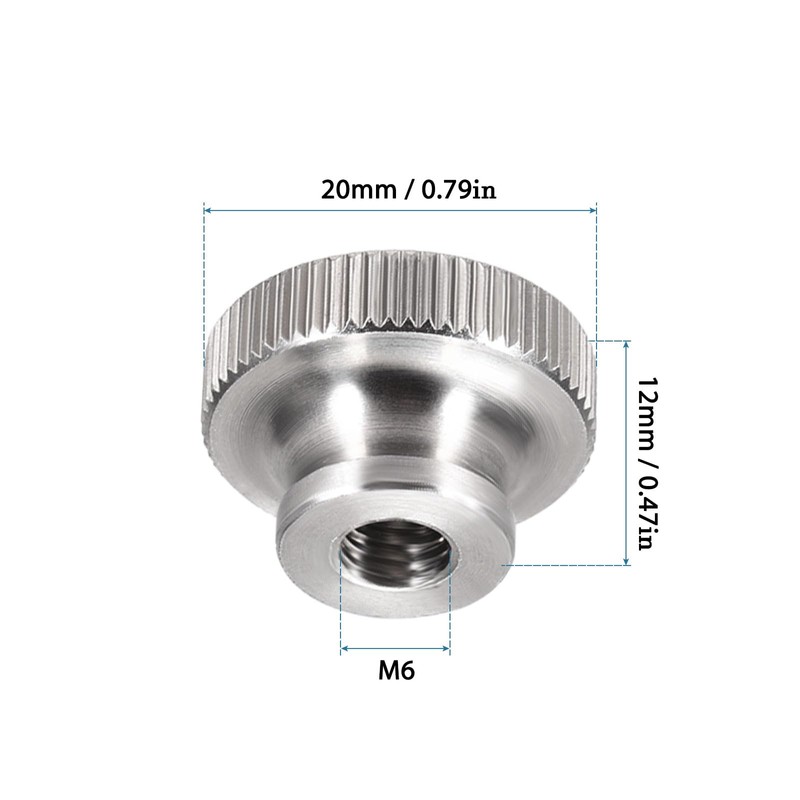 QUARKZMAN M6 Knurled Thumb Nuts x 4 Pieces Female Thread