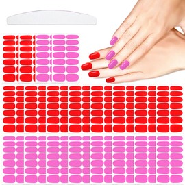 YECIRALA 20 Sheets 280 Pcs Red & Pink Nail Polish Stickers Full Nail Wraps for Women Nails Gel Nail Strips Stick On Nails Polish Strips Self Adhesive Nail Decals for Nail Art Gel Polish Strips