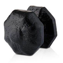 XFORT 63mm Black Antique Centre Door Knob Octagonal, Black Centre Door Knobs, Vintage Cast Iron Door Knob, Antique Door Knob, Cast Iron Door Knob, Black Antique Door Knob for Exterior Front Door.
