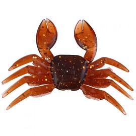 Fake Fishing Crab Lures, 10pcs Simulation Crab Lure Artificial Plastic Soft Fishing Bait 3D Sea Fishing Crankbaits Bait Traps for Fishing Artificial Bait, Brown