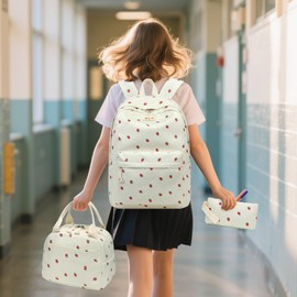 Bluboon Teen Girls School Backpack Kids Bookbag Set with Lunch Box Pencil Case Travel Laptop Backpack Casual Daypacks