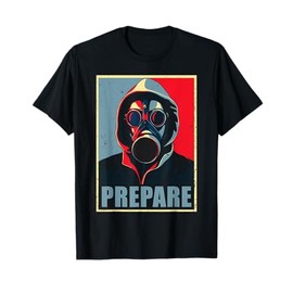 Distressed Prepper Gas Mask Poster T-shirt | Bee prepared T-Shirt