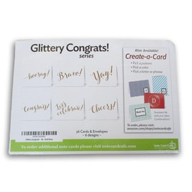 Show-Offs 36 Congratulations Cards – Perfect for Graduation Greeting Cards - 6 Gold Congrats Words with Envelopes