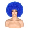 70's Afro Wig for Women, Blue Short Afro Kinky Curly