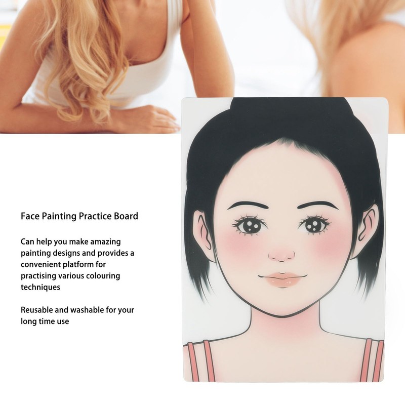 Makeup Practice Face, 2-Piece Washable Reusable Makeup Practice Board for