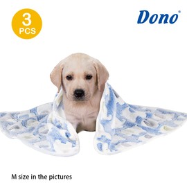 Dono 1 Pack 3 Dog Blankets, Soft Fluffy Fleece Pet Blanket Warm Sleep Mat Paw Print Design Puppy Kitten Throw Blanket Doggy Mat, Blanket for Dogs