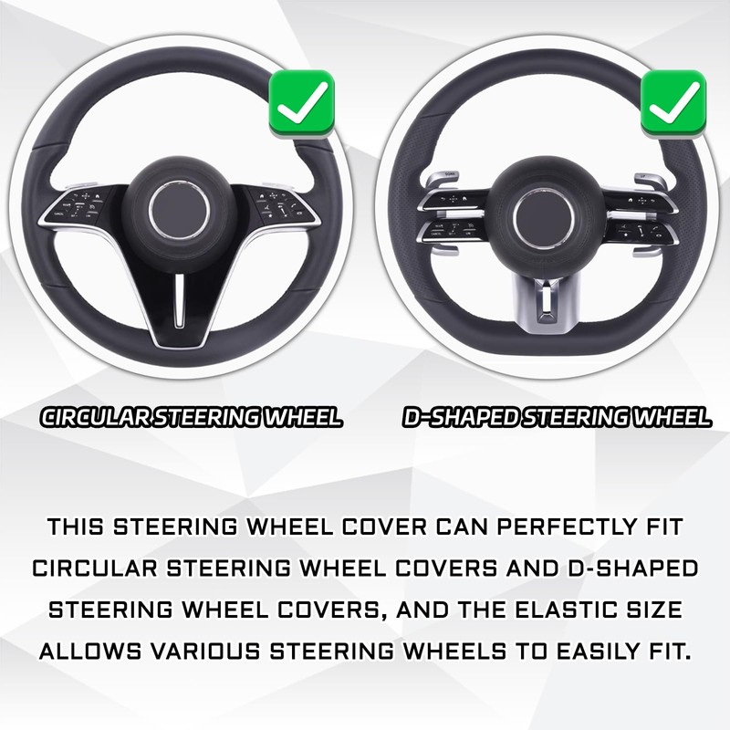SWQS Steering Wheel Cover, Silicone Anti-Slip Steering Wheel Protector for