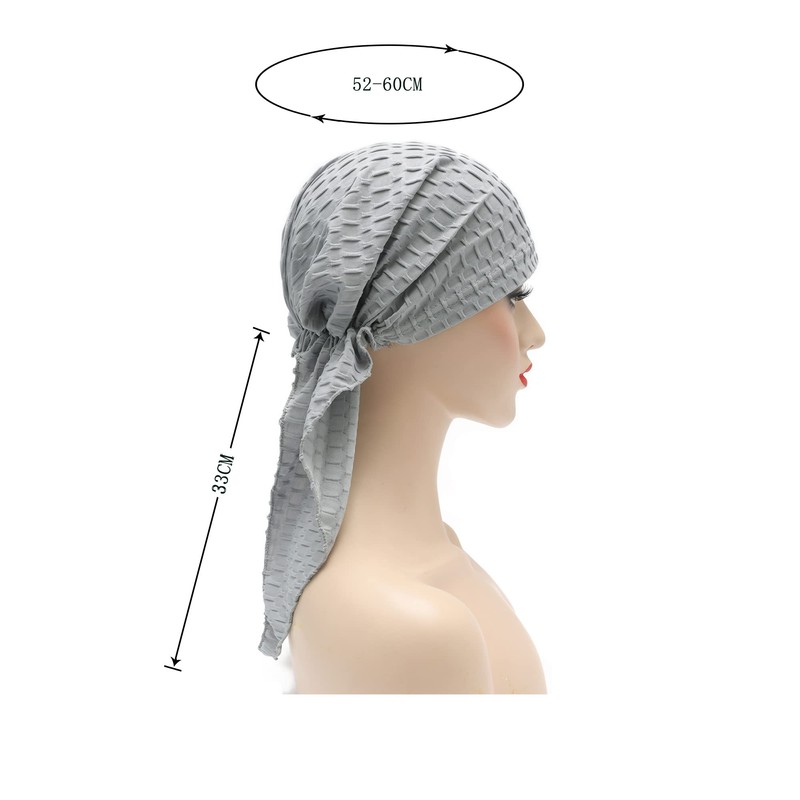 ZLYC Women's Chemo Turban Hat, Pre-Tied Headscarf, Head Wraps, Lightweight