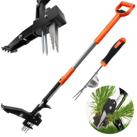 MAKEASY 2-Pack Upgraded Weed Puller Tool Kit with Long Adjustable Handle (39"-47"), Quick Weed-Eject Design, Lightweight Stand-Up Heavy Duty Weed Puller for Lawn, Yard, Garden