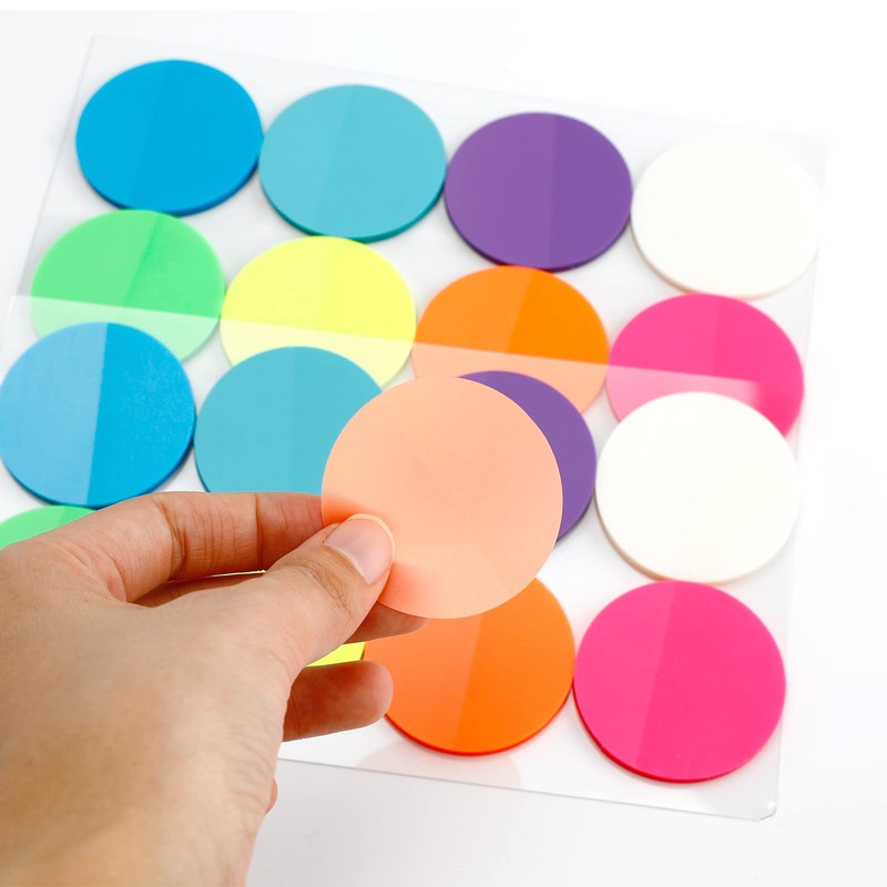 800 Sheets Transparent Sticky Notes Small Round Clear Sticky Notes