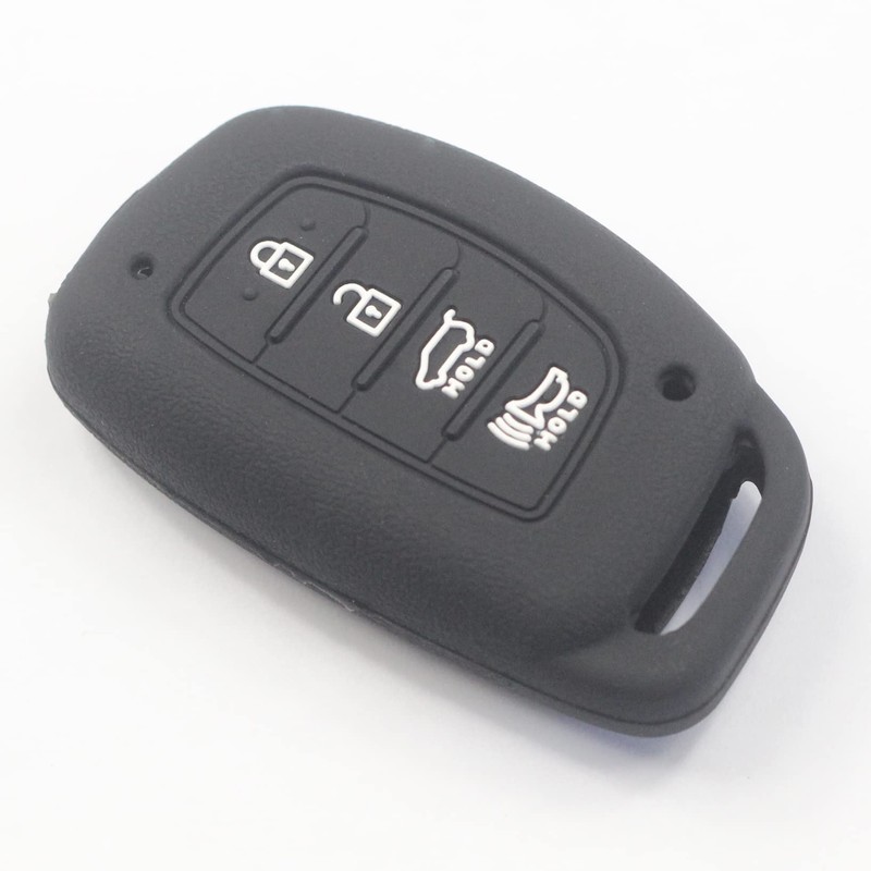 kcpros 2Pcs Black Rubber Silicone 4 Buttons Smart Key Fob