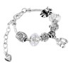 Womens 50th Birthday Sparkly Crystal Charm Bracelet with Silver Gift