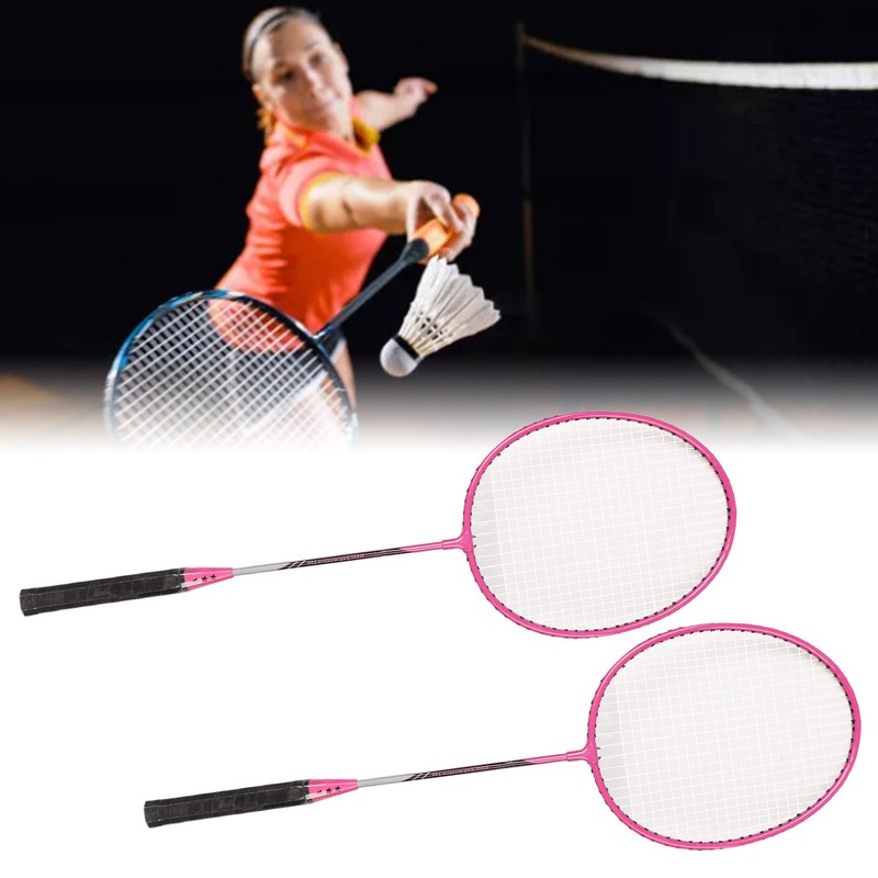 Badminton Rackets Iron Alloy Lightweight Badminton Racquets with 3 Balls