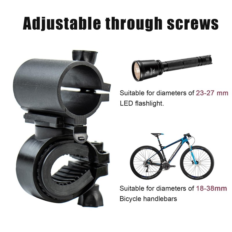 xiruiubao Torch Mount Bicycle, 360 Degree Rotatable Bicycle Light Holder