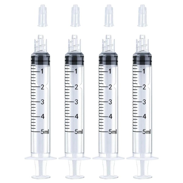 HiMo 5ml Luer Lock Syringe 4 Pack Small Plastic Sterile