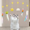 JIARON 6 PCS Interactive Cat Feather Toys, Indoor Hanging Retractable