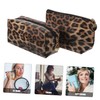 Mikinona 2pcs Leopard Print Cosmetic Bags Toiletry Organizer Travel Makeup