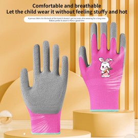 3 Pairs Kids Gardening Gloves, Work Gloves Suitable for 5-9 Years, Non-Slip & Durable Latex Coating, Outdoor Gloves for Boys & Girls, Colorful, Size 4/XXS