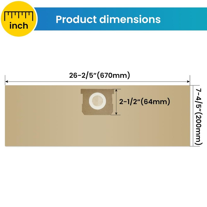 12 Pack DXVA25-4040 Shop Vac Bags for DEWALT 4 Gallon
