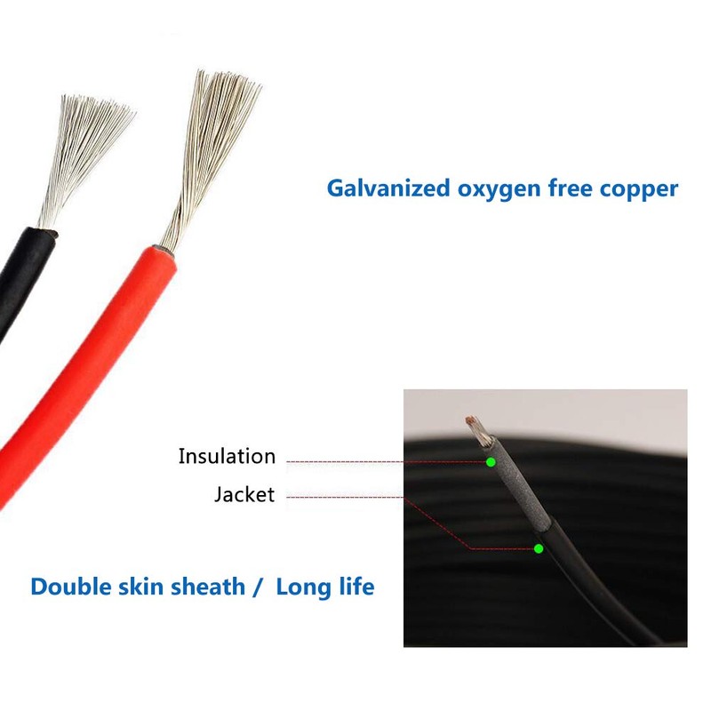 Cable Fotovoltaico para Panel Solar, Par de Cables de Extensión
