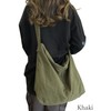Renlock Shoulder Bag, Large Capacity, Canvas, Zipper Included, One Shoulder