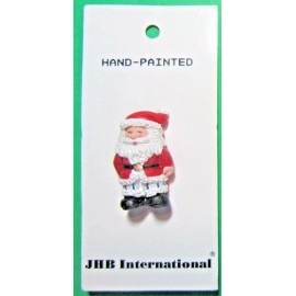(1) JHB 1 1/4" SANTA PLASTIC SHANK NOVELTY CHRISTMAS  BUTTON NOS-T650