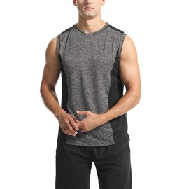 Air Curvey 3 Pack Men's Workout Tank Tops Sleeveless Muscle Gym Tank Top Quick Dry Darkgrey Navy WineRed XL