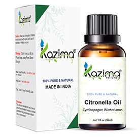 KAZIMA Citronella Essential Oil - 100% Pure Natural & Enjoy the Innumerable Benefits of Therapeutic Grade (30ml)