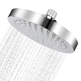 SHENGYIG 6 Inch Silver Rain Shower Head with 360° Rotating Adjustment Ball, Large Shower Head with Anti-Limescale Nozzles, Ideal for Bathrooms, Hotels and Gyms