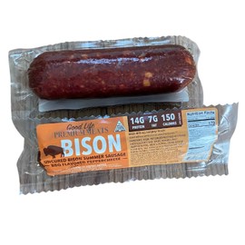 Bison Summer Sausage - BBQ Peppercheese - case of 4 [8 oz.] rolls