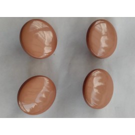 11  BRN18 7/8 inch BEIGE GLOSS FINISH ROUND SHANK BUTTONS