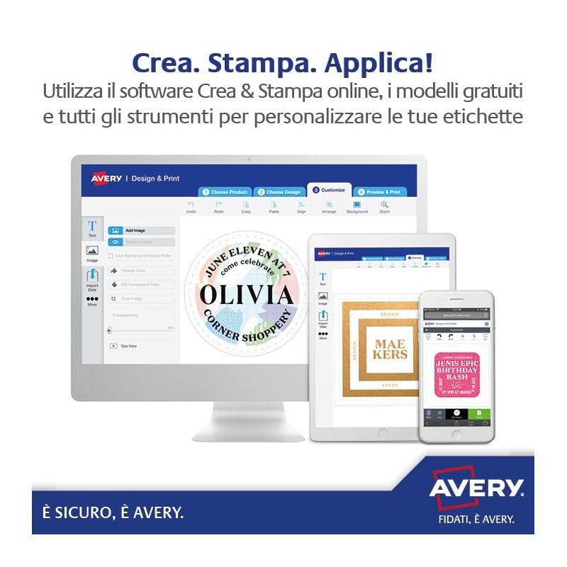 Avery L7163-100 Labels, White (99.1 x 38.1 mm(