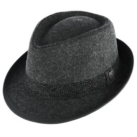 Ascentix Ascentix Men's Fedora, 2 Brim, Timeless Classic, Size 22 ? - 23 ?, L, Grey